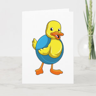 Duck at Swimming with Swim ring Card