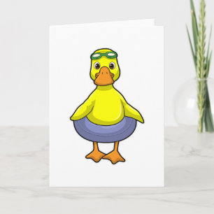 Duck at Swimming with Swim ring Card