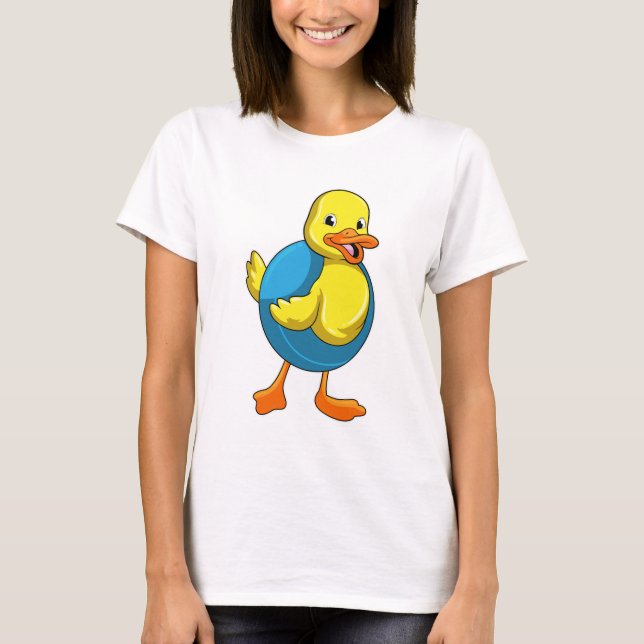 Duck at Swimming with Swim ring T-Shirt (Front)