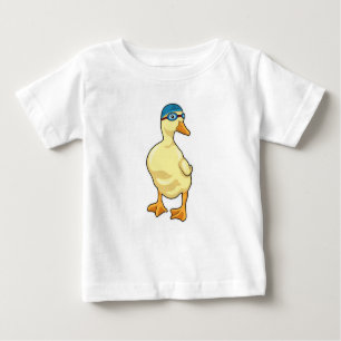 Duck at Swimming with Swimming goggles Baby T-Shirt