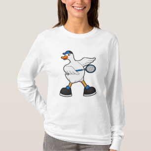 Duck at Tennis with Tennis racket & Cap T-Shirt