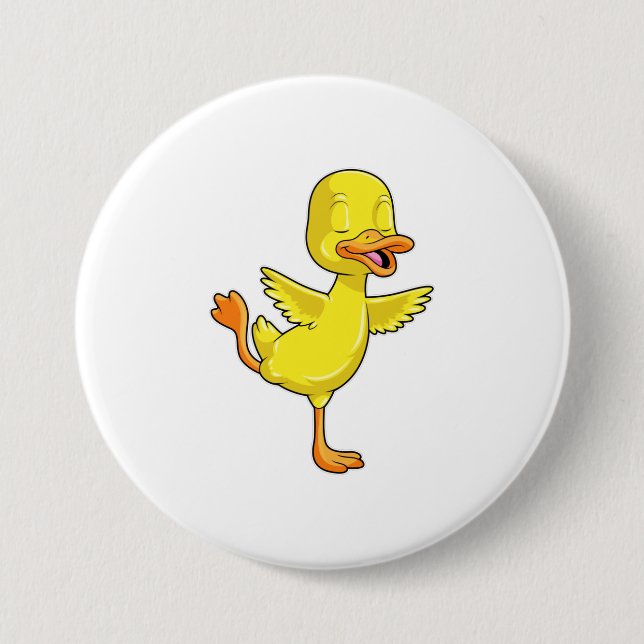 Duck at Yoga Fitness on a Leg Button (Front)