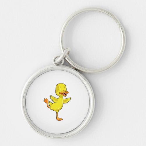 Duck at Yoga Fitness on a Leg Keychain