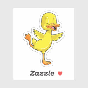 Duck at Yoga Fitness on a Leg Sticker