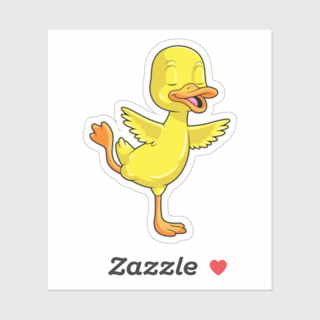 Duck at Yoga Fitness on a Leg Sticker (Sheet)