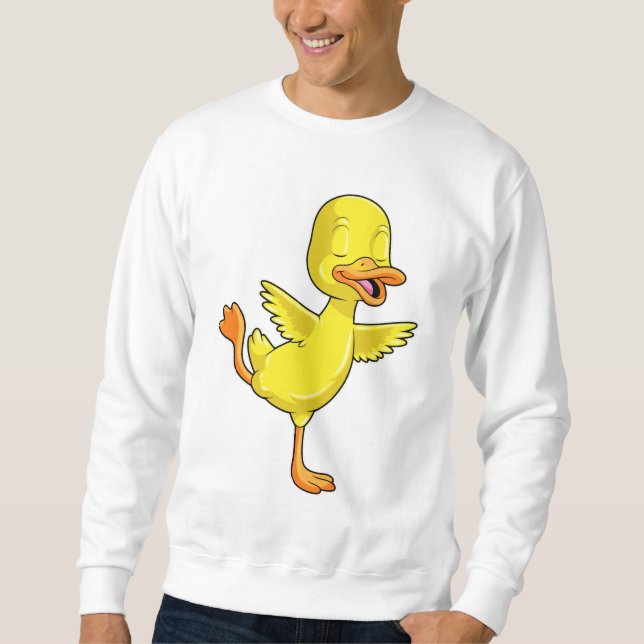 Duck at Yoga Fitness on a Leg Sweatshirt (Front)
