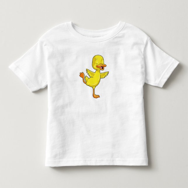 Duck at Yoga Fitness on a Leg Toddler T-shirt (Front)