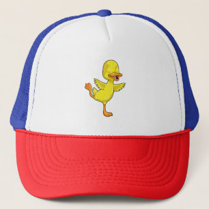 Duck at Yoga Fitness on a Leg Trucker Hat