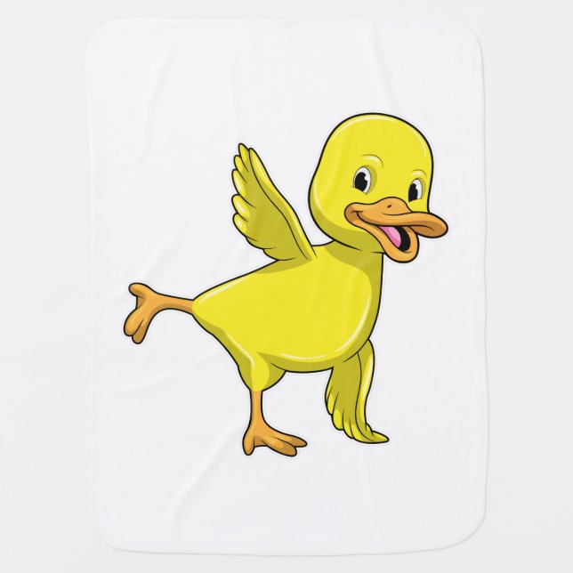 Duck at Yoga Stretching exercise Baby Blanket (Front)