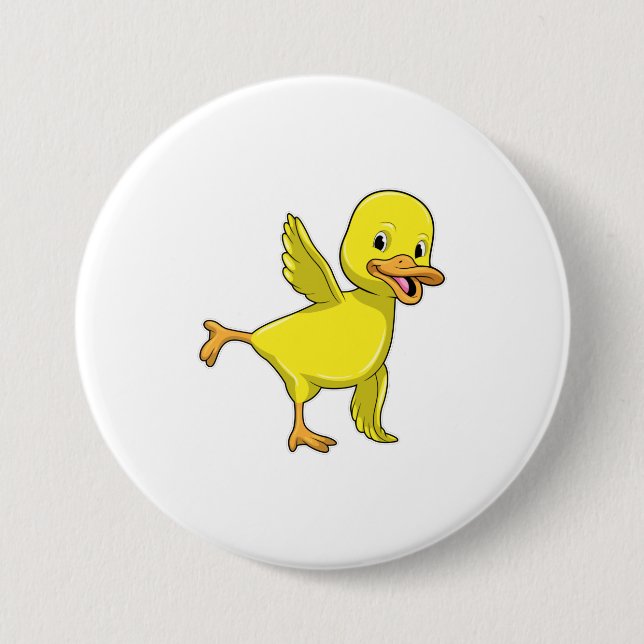 Duck at Yoga Stretching exercise Button (Front)