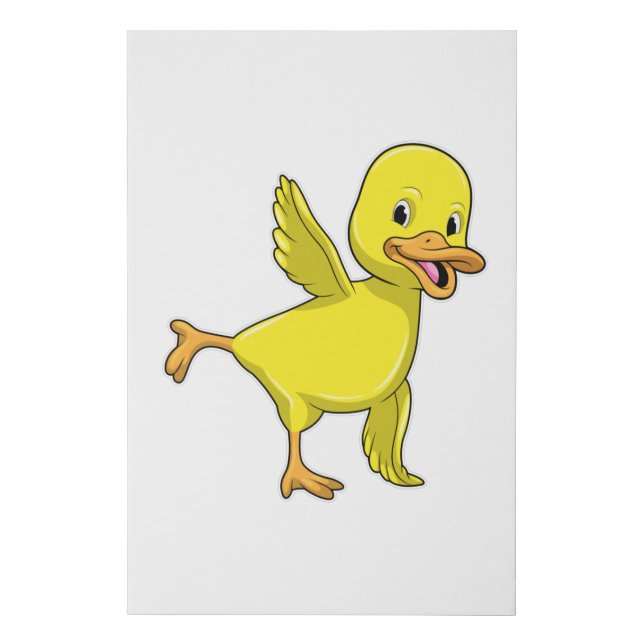 Duck at Yoga Stretching exercise Faux Canvas Print (Front)