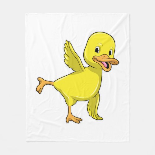 Duck at Yoga Stretching exercise Fleece Blanket