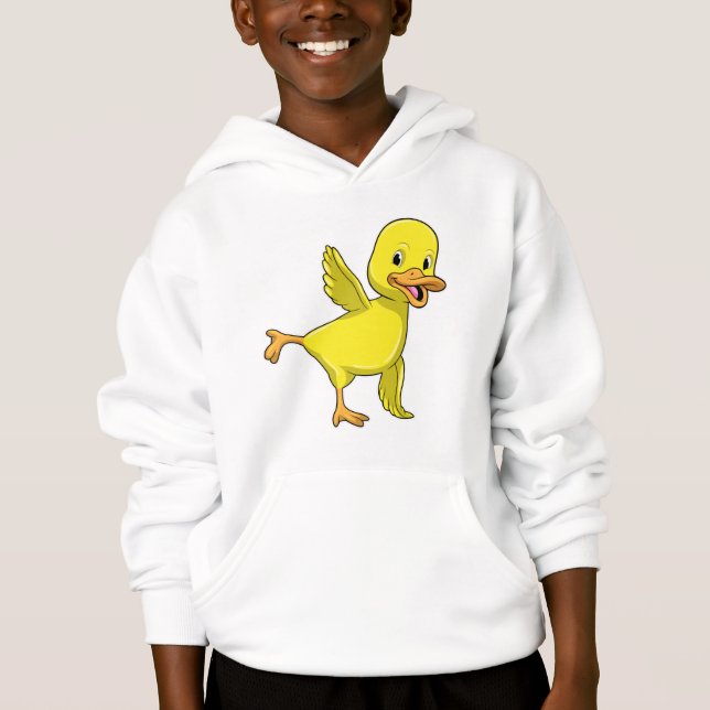 Duck at Yoga Stretching exercise Hoodie (Front)