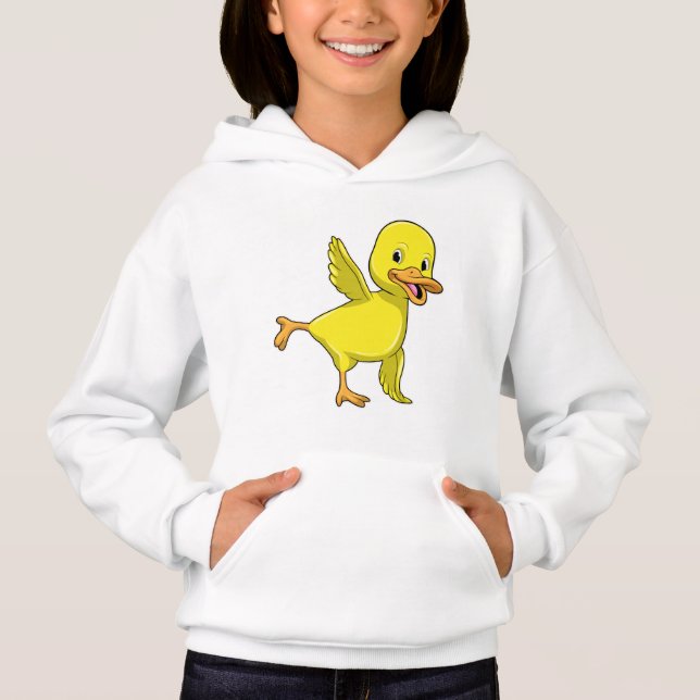 Duck at Yoga Stretching exercise Hoodie (Front)