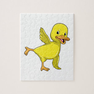 Duck at Yoga Stretching exercise Jigsaw Puzzle