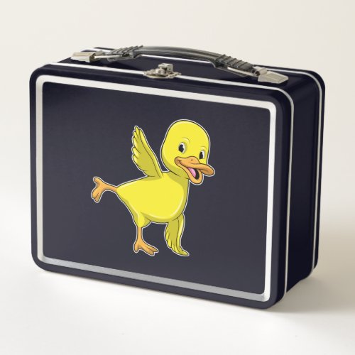 Duck at Yoga Stretching exercise Metal Lunch Box