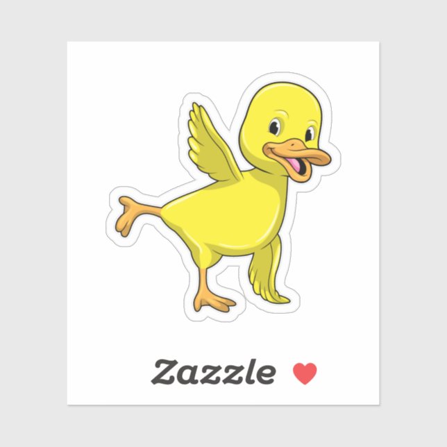 Duck at Yoga Stretching exercise Sticker (Sheet)