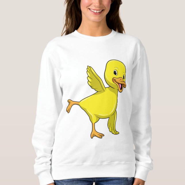 Duck at Yoga Stretching exercise Sweatshirt (Front)