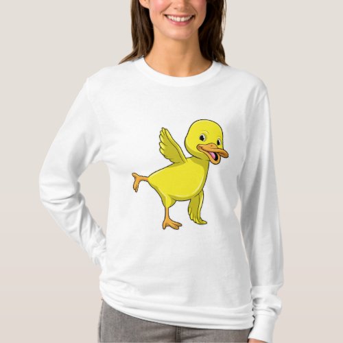 Duck at Yoga Stretching exercise T_Shirt