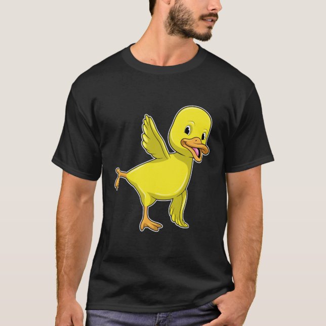 Duck at Yoga Stretching exercise T-Shirt (Front)