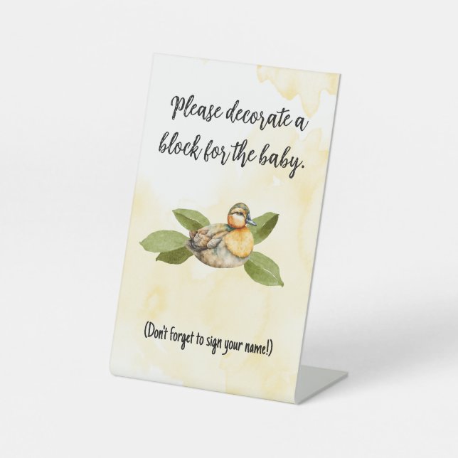 Duck Baby Shower Decoration Sign (Front)