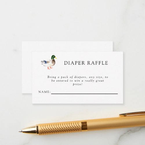 Duck Baby Shower Diaper Raffle Ticket Enclosure Card