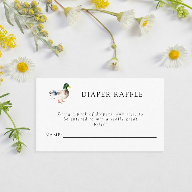Duck Baby Shower Diaper Raffle Ticket Enclosure Card (Creator Uploaded)