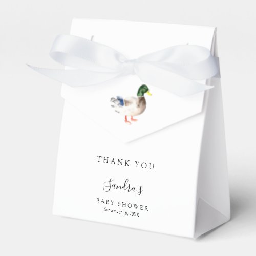 Duck Baby Shower Elegant Thank you Minimal Favor Boxes