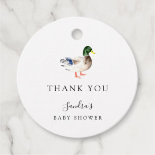 Duck Baby Shower Elegant Thank you Script Chic Favor Tags