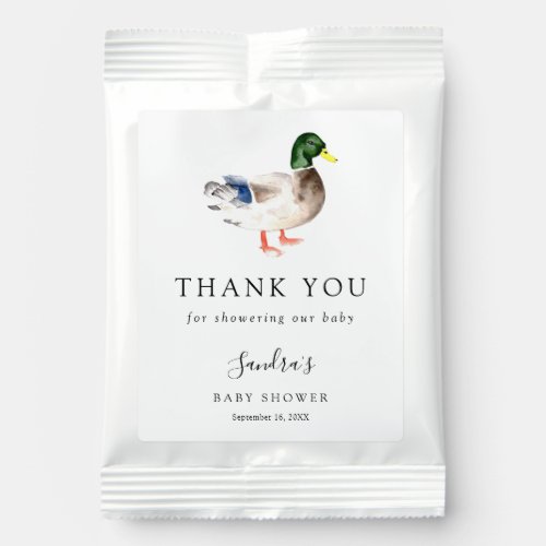 Duck Baby Shower Elegant Thank you Script Chic Hot Chocolate Drink Mix