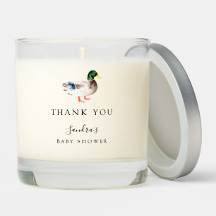 Duck Baby Shower Elegant Thank you Script Chic Scented Candle