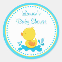 Duck Baby Shower Favor Tag Stickers