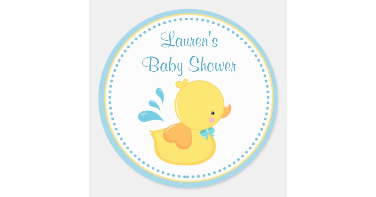 Duck Baby Shower Favor Tag Stickers Zazzle Com