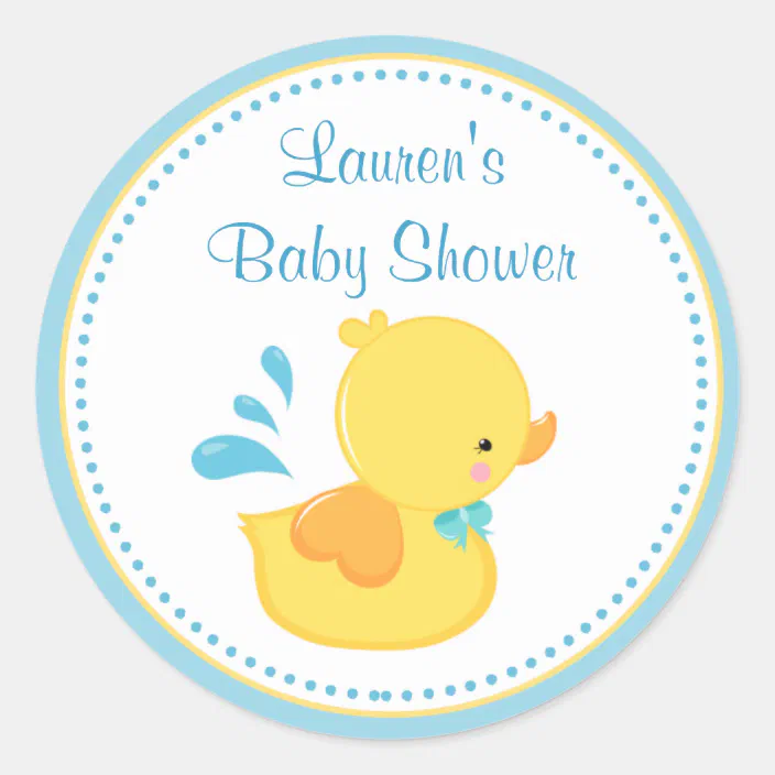 Duck Baby Shower Favor Tag Stickers Zazzle Com