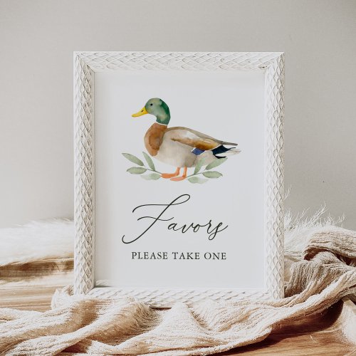 Duck Baby Shower Favors Sign