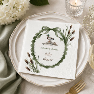 Duck Baby Shower Green Napkins