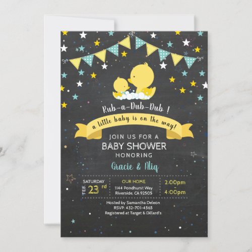 Duck baby shower invitation