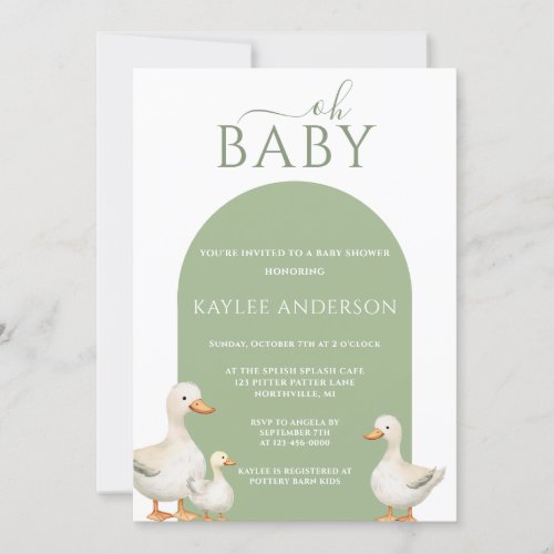 Duck Baby Shower Invitation