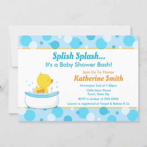 Duck Baby Shower Invitation Baby Duck Boy