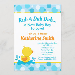 Duck Baby Shower Invitation Baby Duck Boy