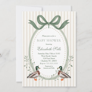 Duck Baby Shower Invitation, Mallard baby shower Invitation