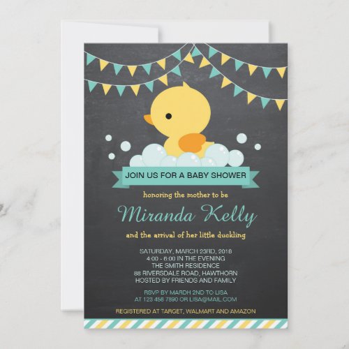 Duck Baby Shower Invitation  Rubber Duck Invite