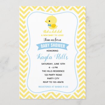 Duck Baby Shower Invitations (boy Yellow) by CallaChic at Zazzle