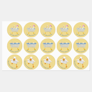 Duck Baby Shower Round Stickers