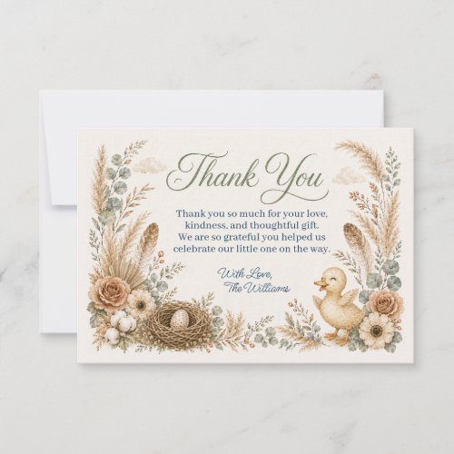 Duck Baby Sprinkle/Shower Thank You Card