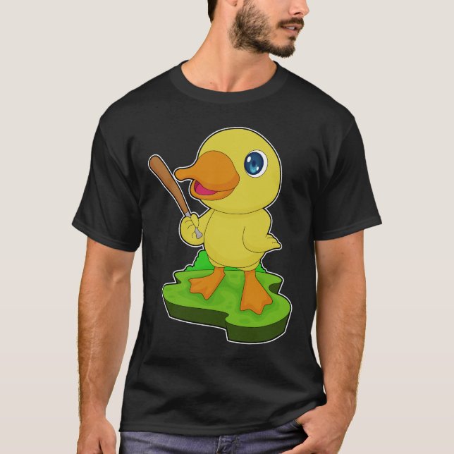 Duck Baseball Baseball bat Sports T-Shirt (Front)