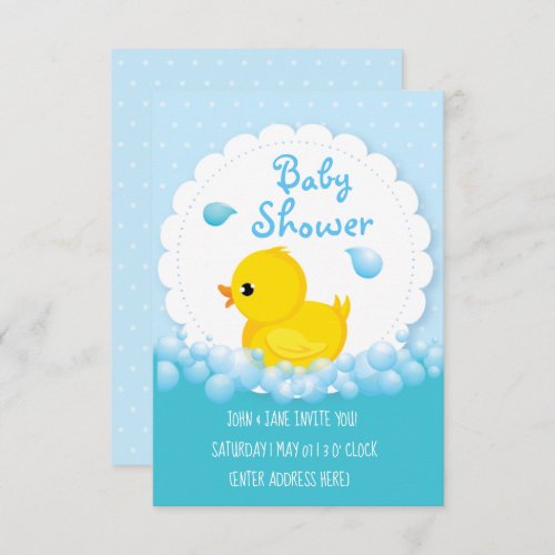 Duck Bath_time Baby Shower Invitations