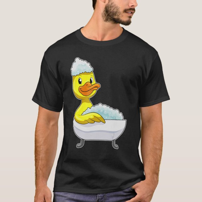 Duck Bathing Bathtub Foam T-Shirt (Front)