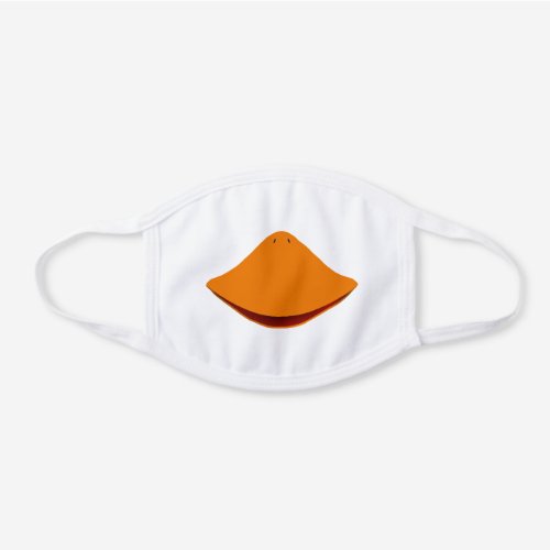 Duck Bill Smile White Cotton Face Mask