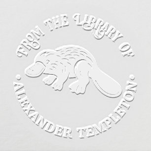 Duck Billed Platypus #2P Library Book Name Embosser